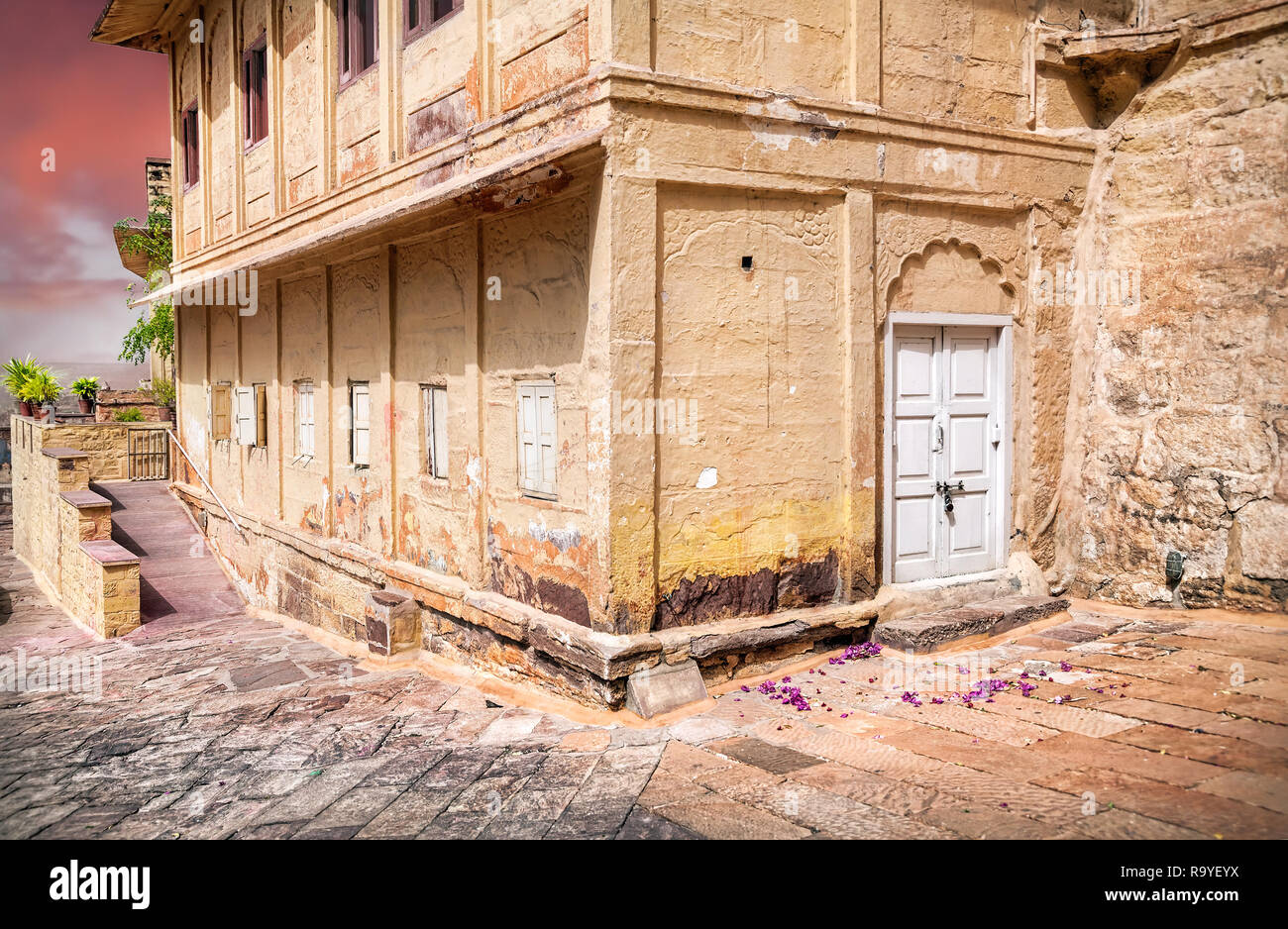 Haus in Mehrangarh Fort in Jodhpur, Rajasthan, Indien Stockfoto