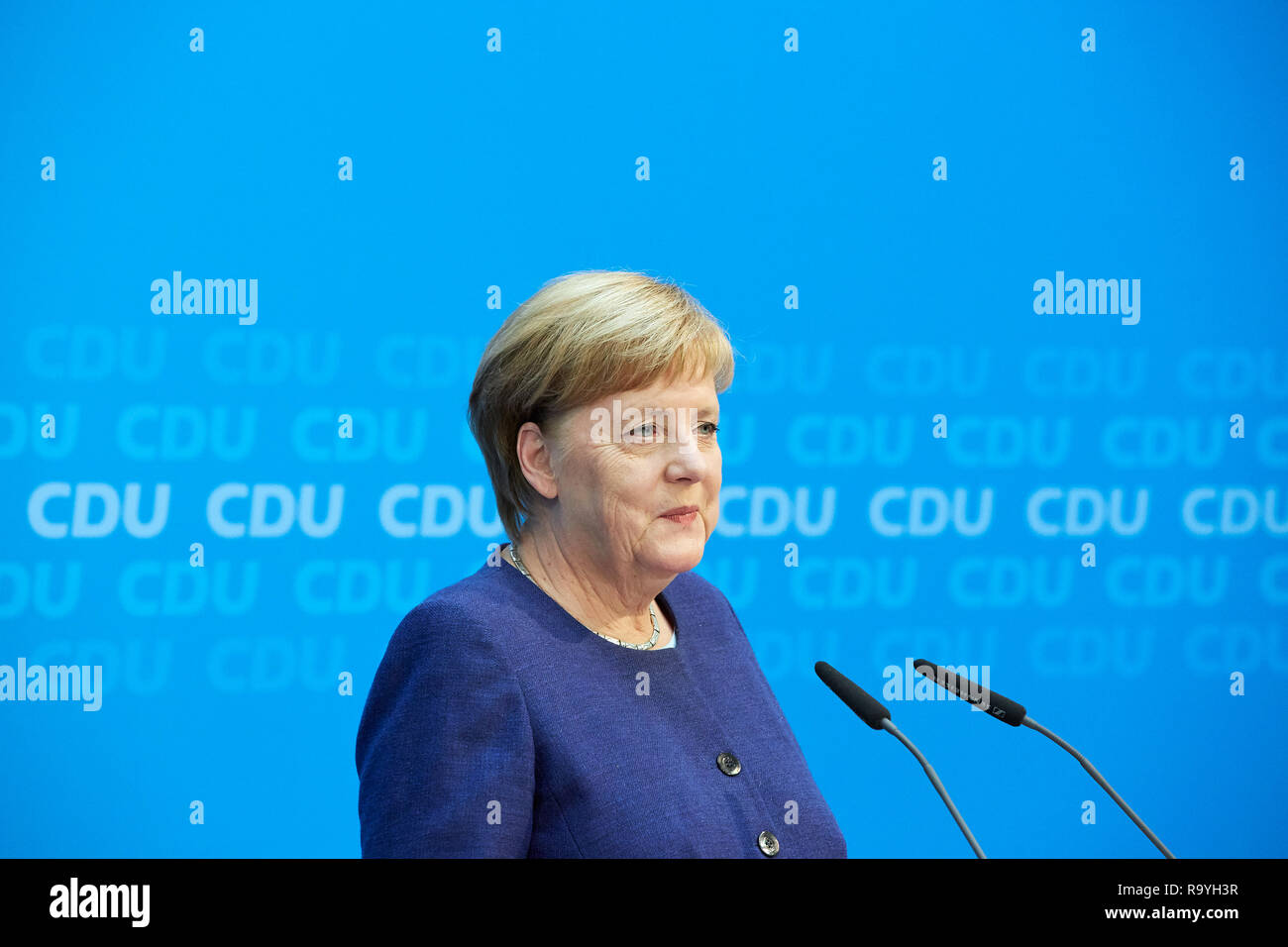 05.11.2018, Berlin, Deutschland - Angela Merkel Vorsitzende der CDU Deutschlands bei einer Pressekonferenz. 00 R 181105 D034 CARO.JPG [MODEL RELEASE: NEIN Stockfoto