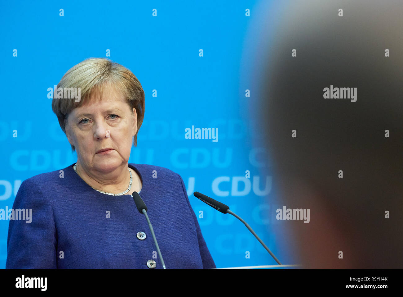 05.11.2018, Berlin, Deutschland - Angela Merkel Vorsitzende der CDU Deutschlands bei einer Pressekonferenz. 00 R 181105 D145 CARO.JPG [MODEL RELEASE: NEIN Stockfoto