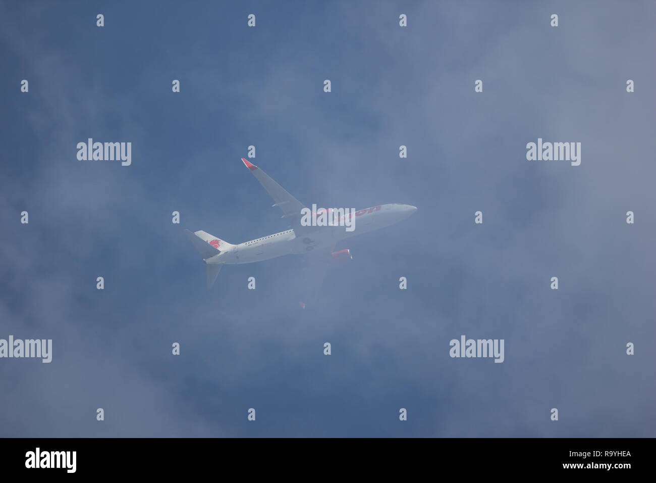 Chiangmai, Thailand - 18. Dezember 2018: HS-LUO Boeing 737-800 der Thai Lion Air Airline. Von Chiangmai Flughafen in Bangkok. Stockfoto