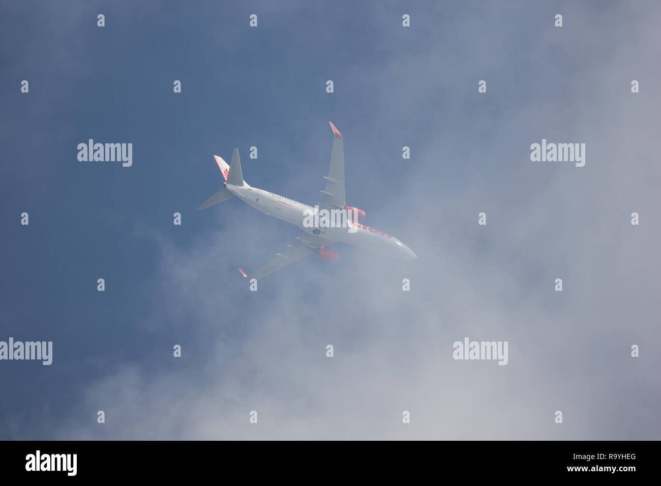 Chiangmai, Thailand - 18. Dezember 2018: HS-LUO Boeing 737-800 der Thai Lion Air Airline. Von Chiangmai Flughafen in Bangkok. Stockfoto