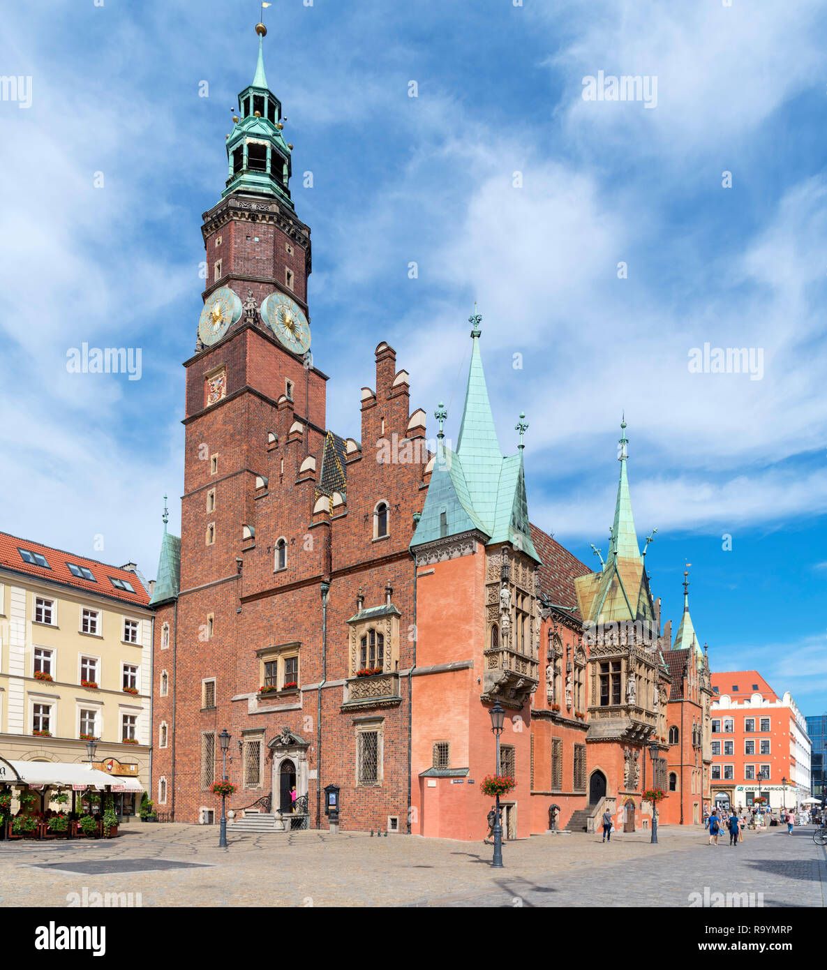 Das Alte Rathaus (Stary Ratusz), Marktplatz (Rynek wir Wrocławiu), Breslau, Schlesien, Polen Stockfoto