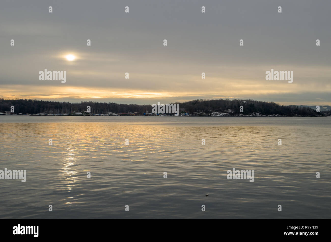 Insel Hovedøya in Oslofjord im Winter kaltes Wetter. Stockfoto