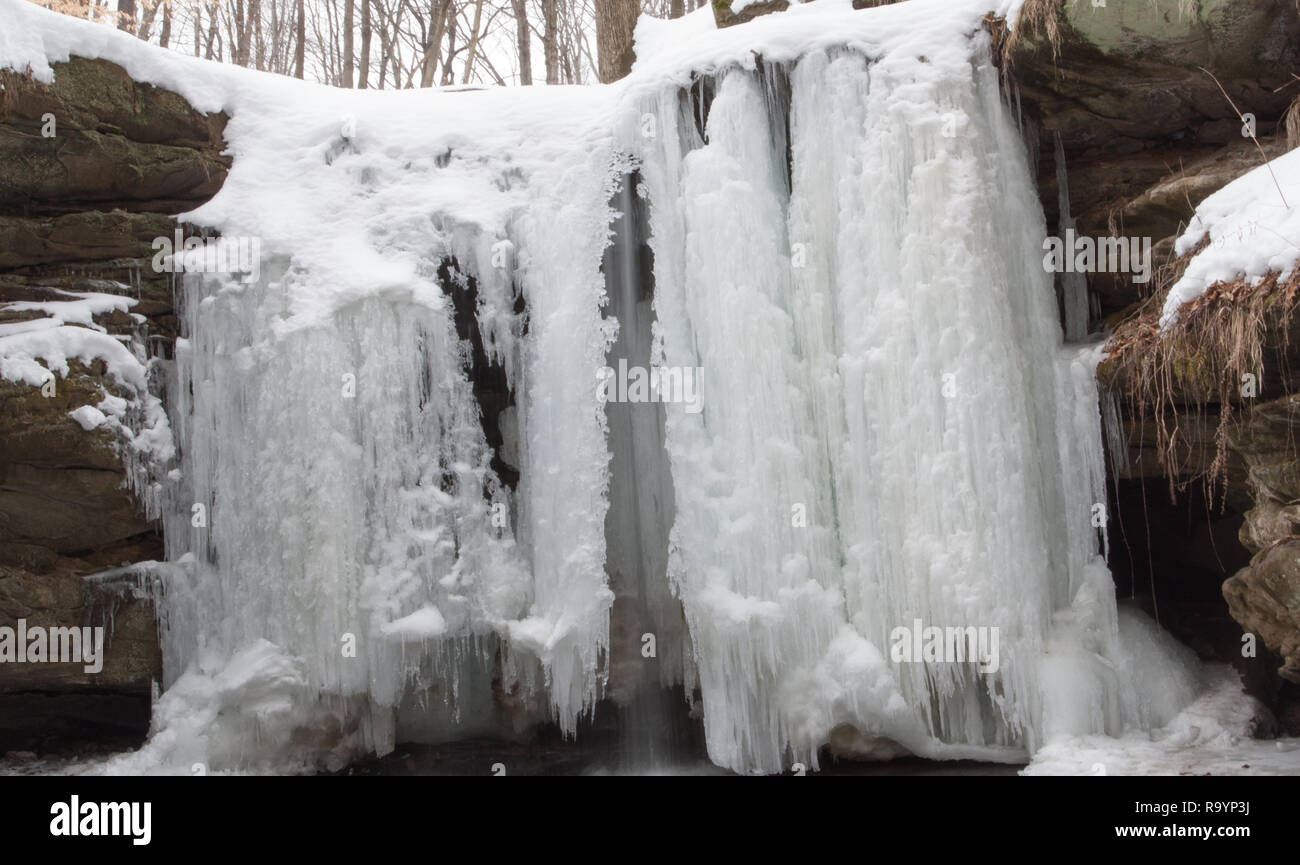 Dundee fällt im Winter, Ohio Stockfoto