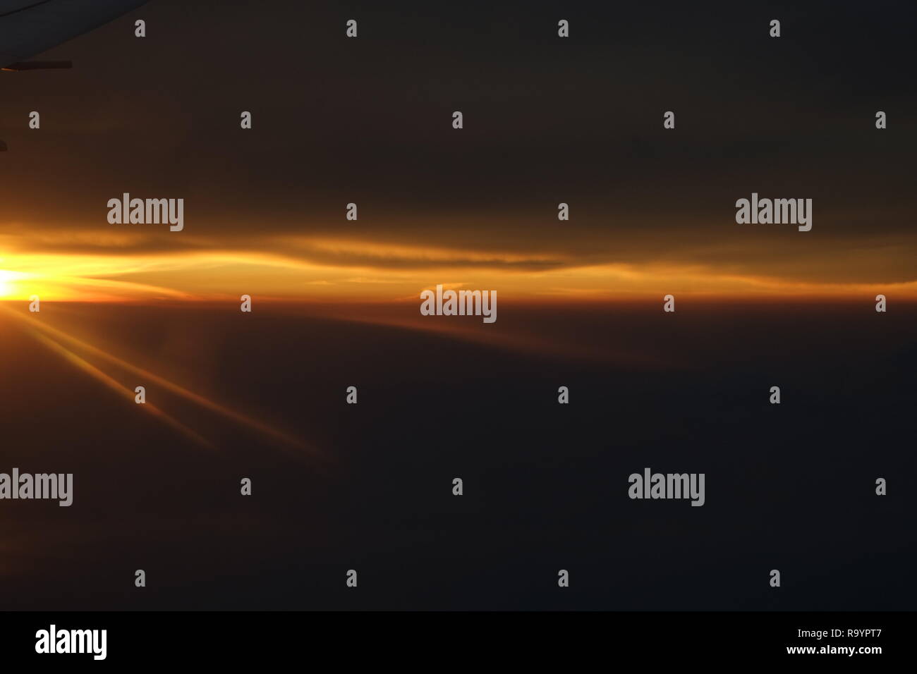 Abendsonne über dem Himmel Stockfoto