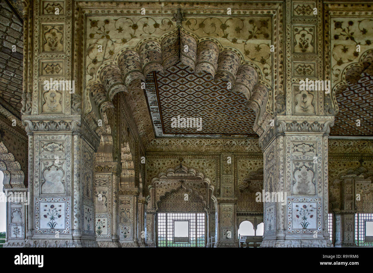 08-Jun-2004 Diwan-e-Khas, oder Halle von Privataudienzen Red Fort Komplex, ein UNESCO-Weltkulturerbe, Delhi, Indien Stockfoto