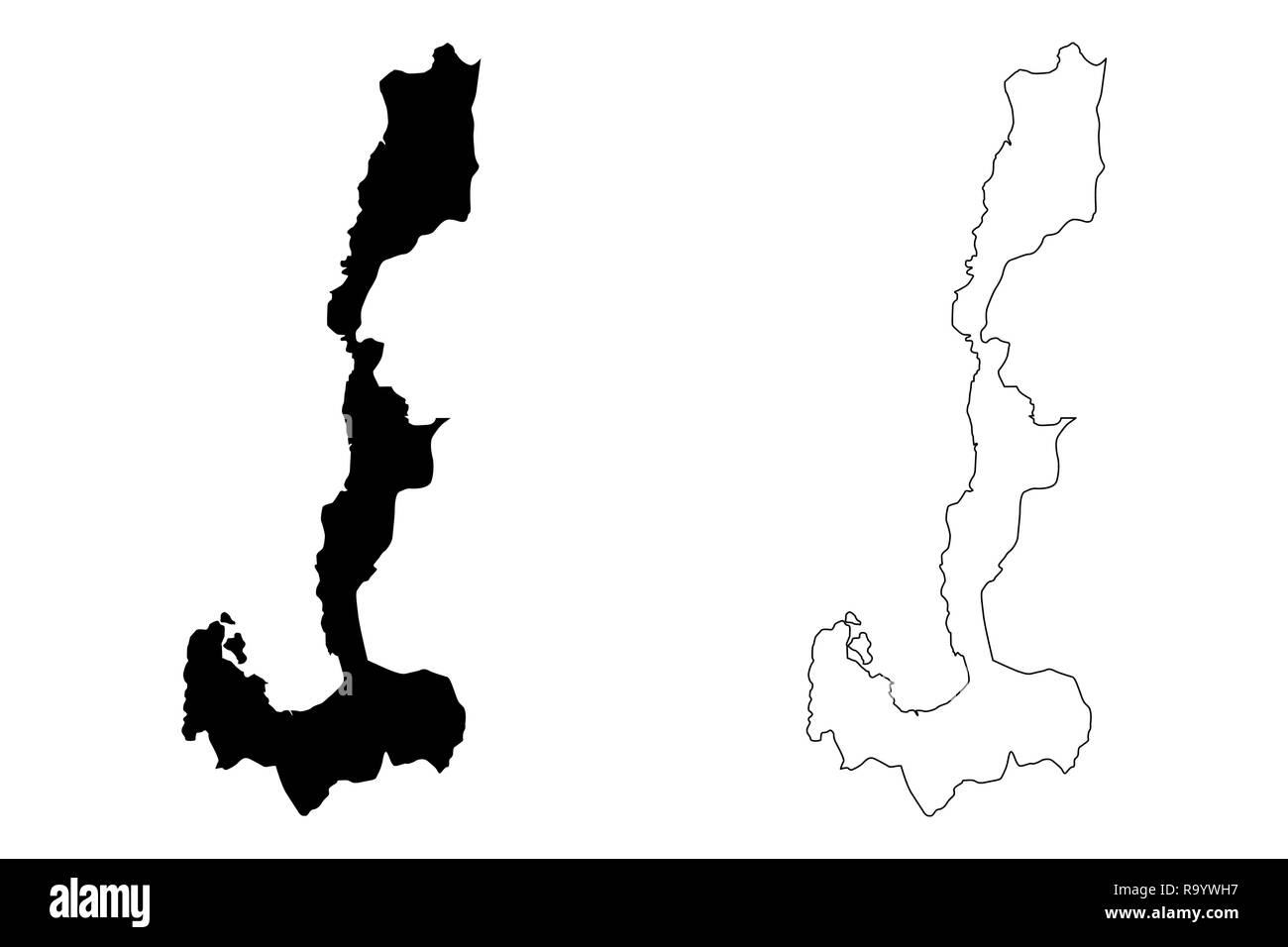 Ilocos Region (Regionen und Provinzen der Philippinen, die Republik der Philippinen) Karte Vektor-illustration, kritzeln Skizze Region I Karte Stock Vektor