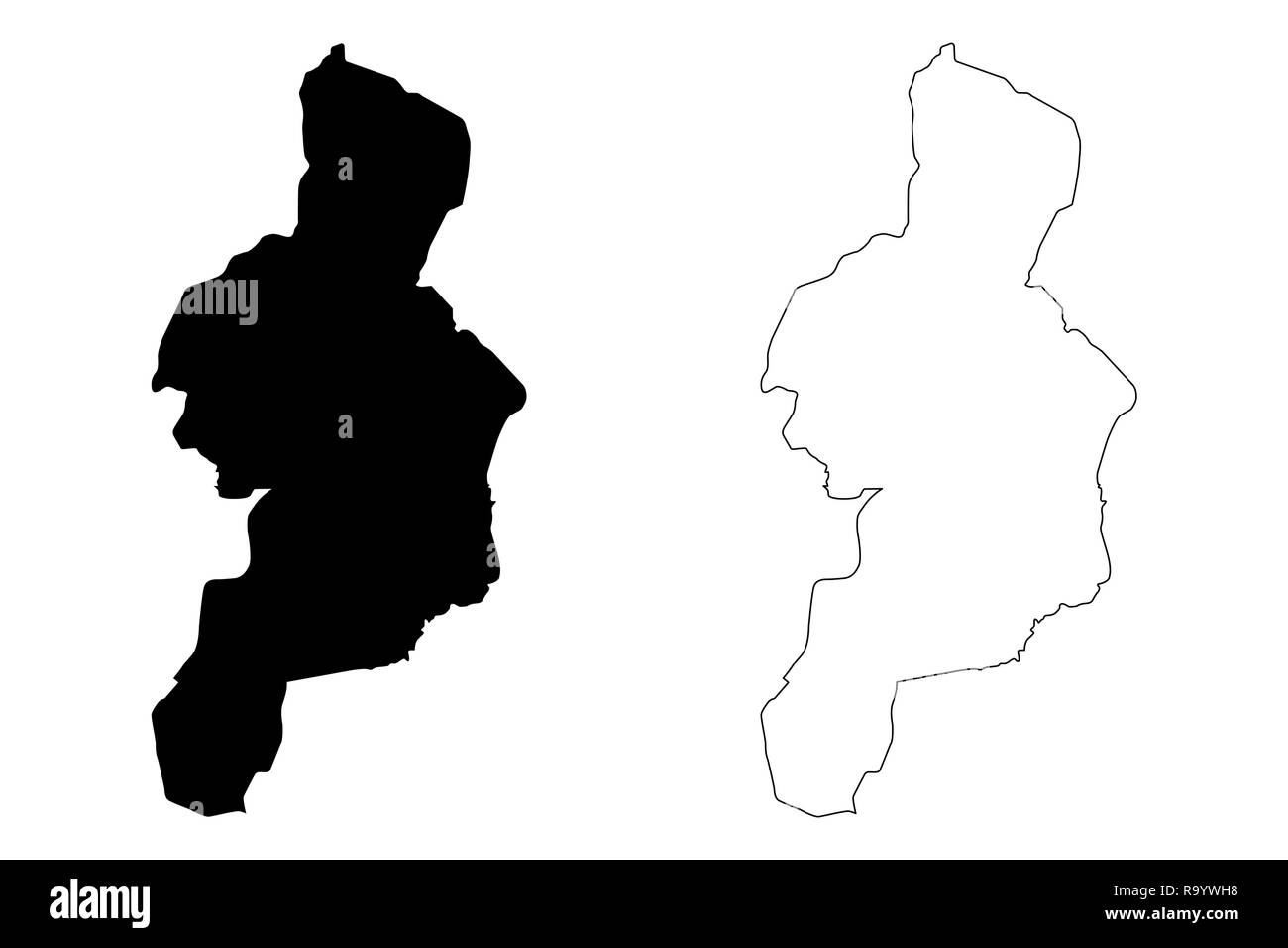 Cordillera Administrative Region (Regionen und Provinzen der Philippinen, die Republik der Philippinen) Karte Vektor-illustration, kritzeln Skizze Netzkabel Stock Vektor