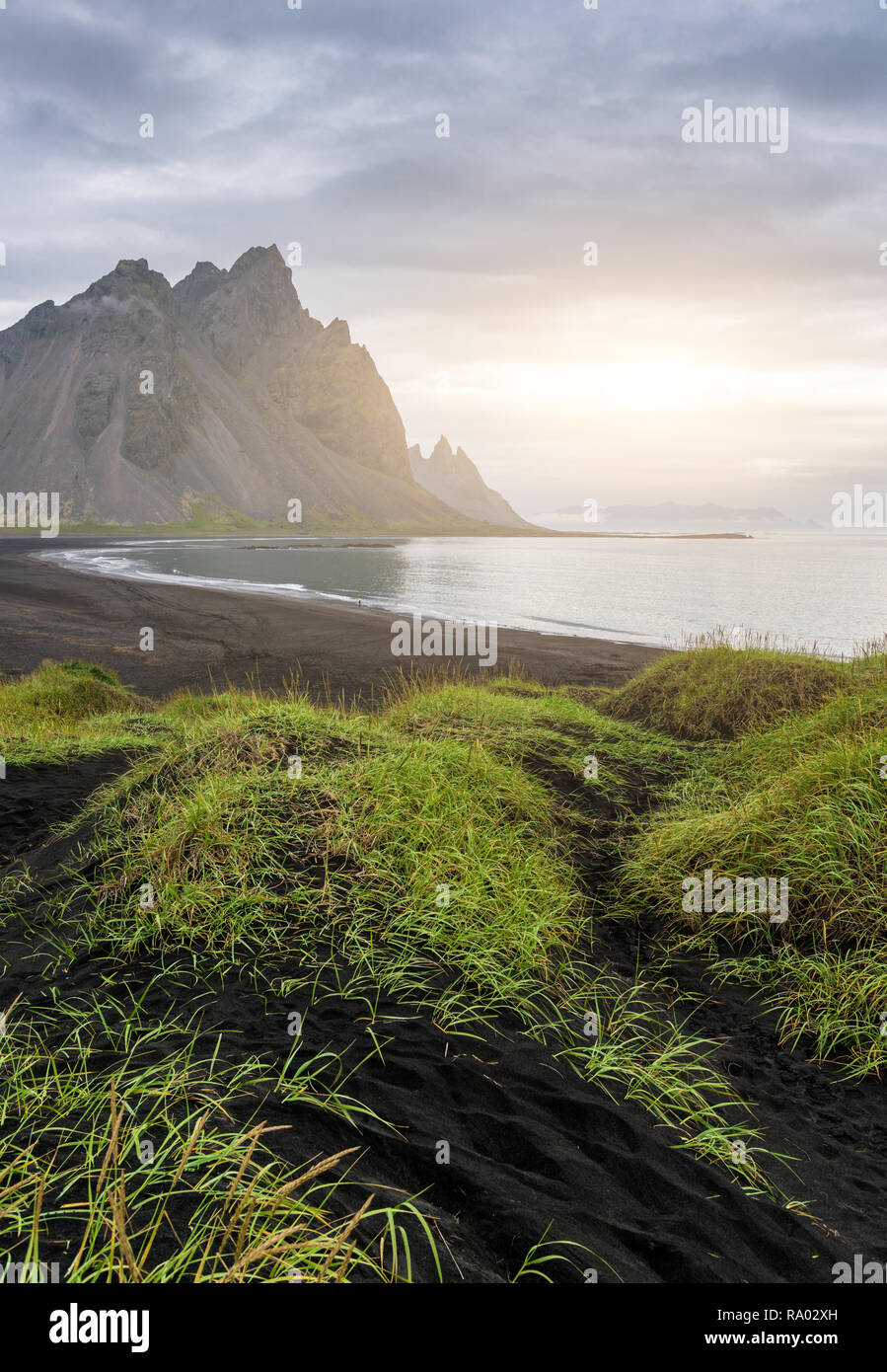 Island Küste am Kap Stokksnes Stockfoto