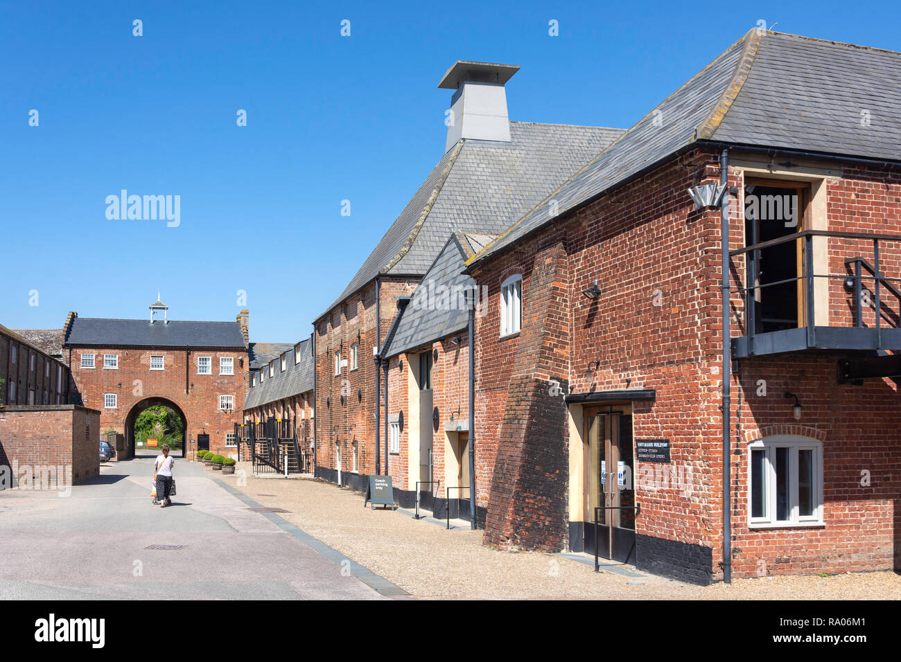 Snape Maltings Industriehallen, Snape, Suffolk, England, Vereinigtes Königreich Stockfoto