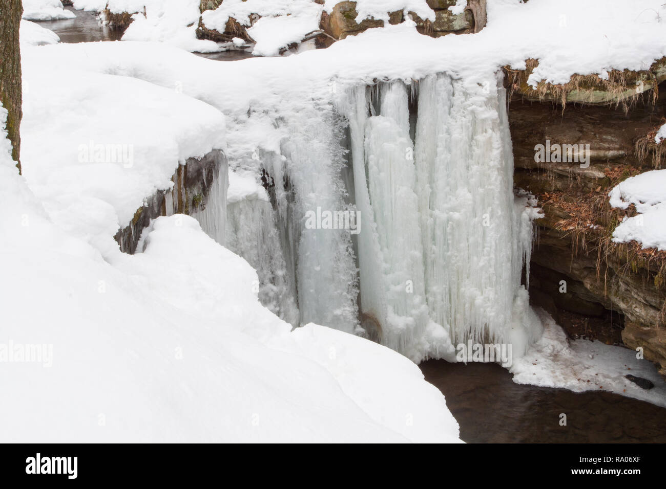 Dundee fällt im Winter, Ohio Stockfoto