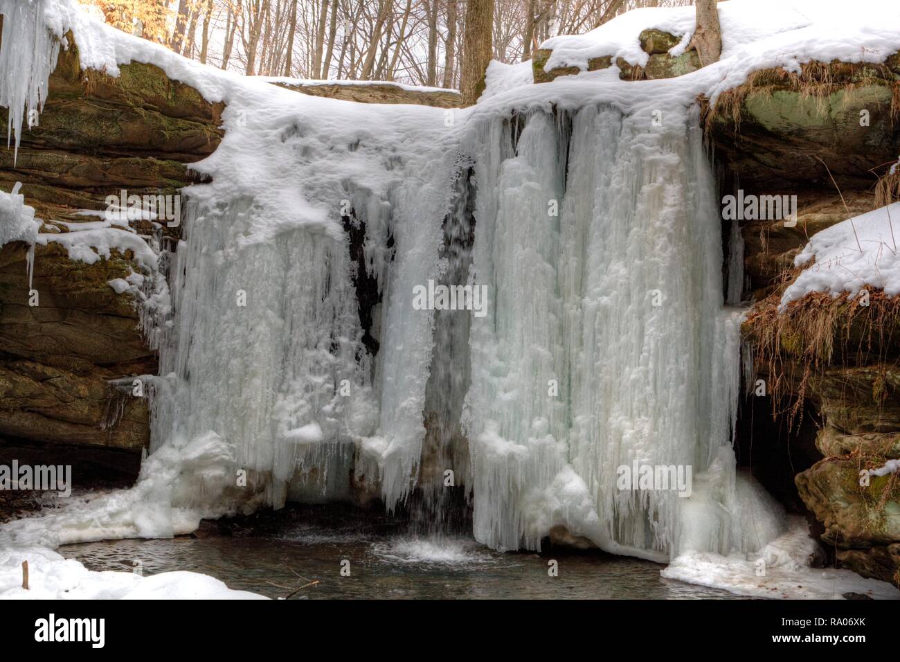 Dundee fällt im Winter, Ohio Stockfoto