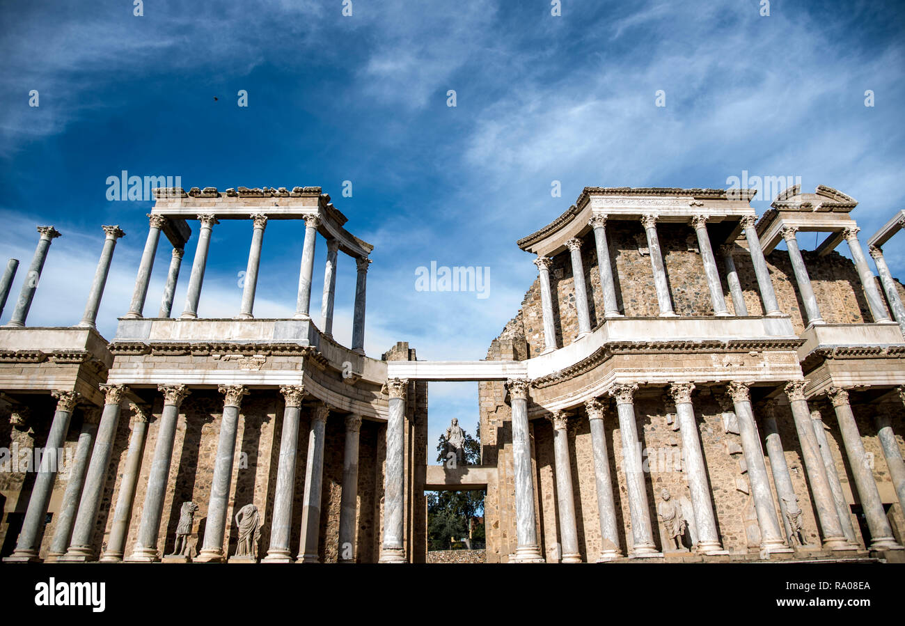 Das römische Theater von Mérida, Spanien, 1. Jahrhundert v. Chr. Stockfoto