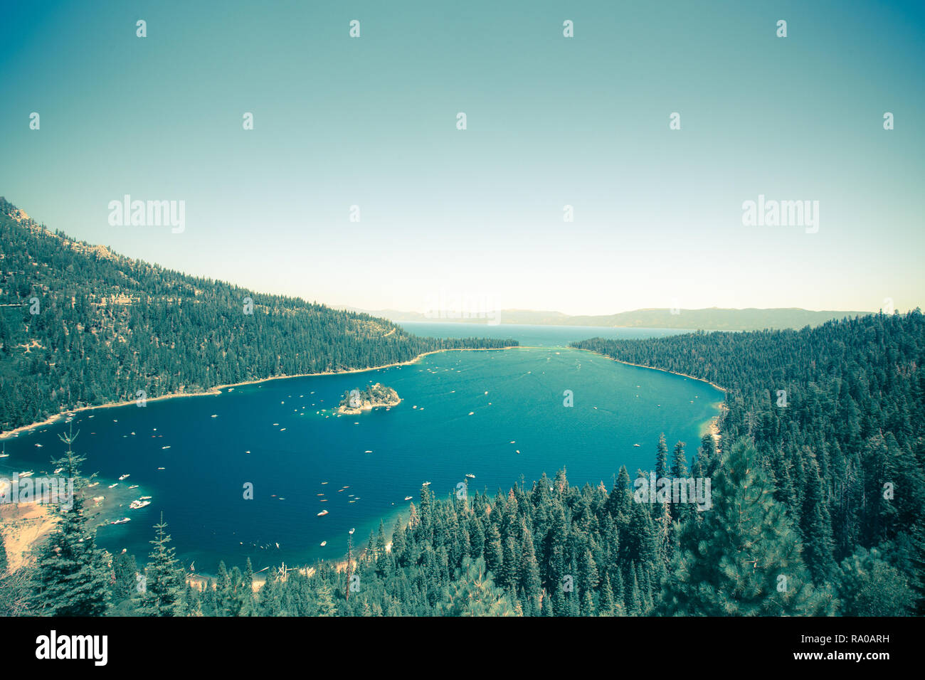 Emerald Bay Lake Tahoe California mit einem Vintage tone Wirkung Stockfoto
