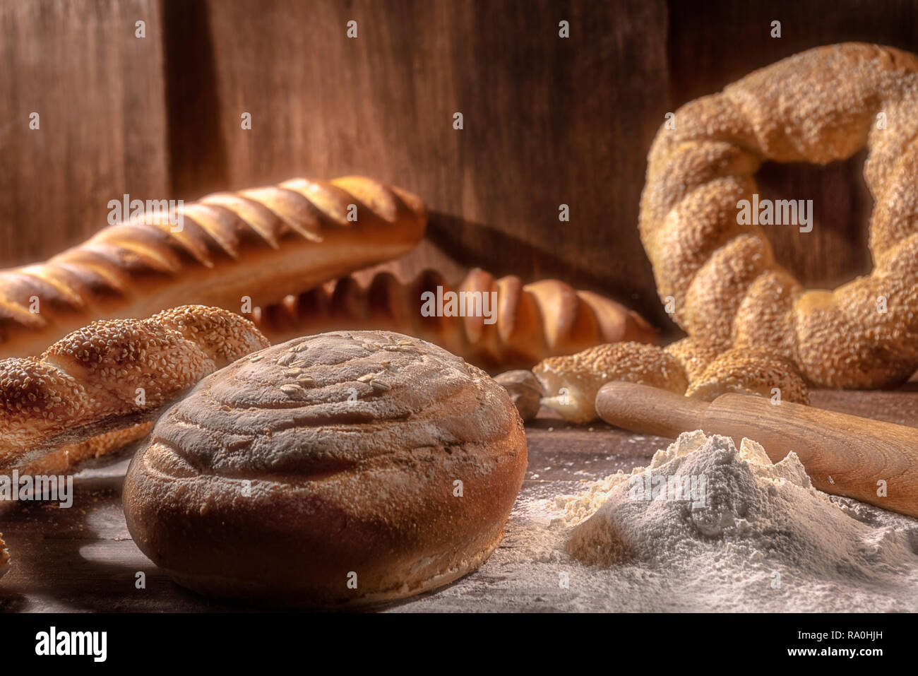 Brot zum Frühstück Stockfoto