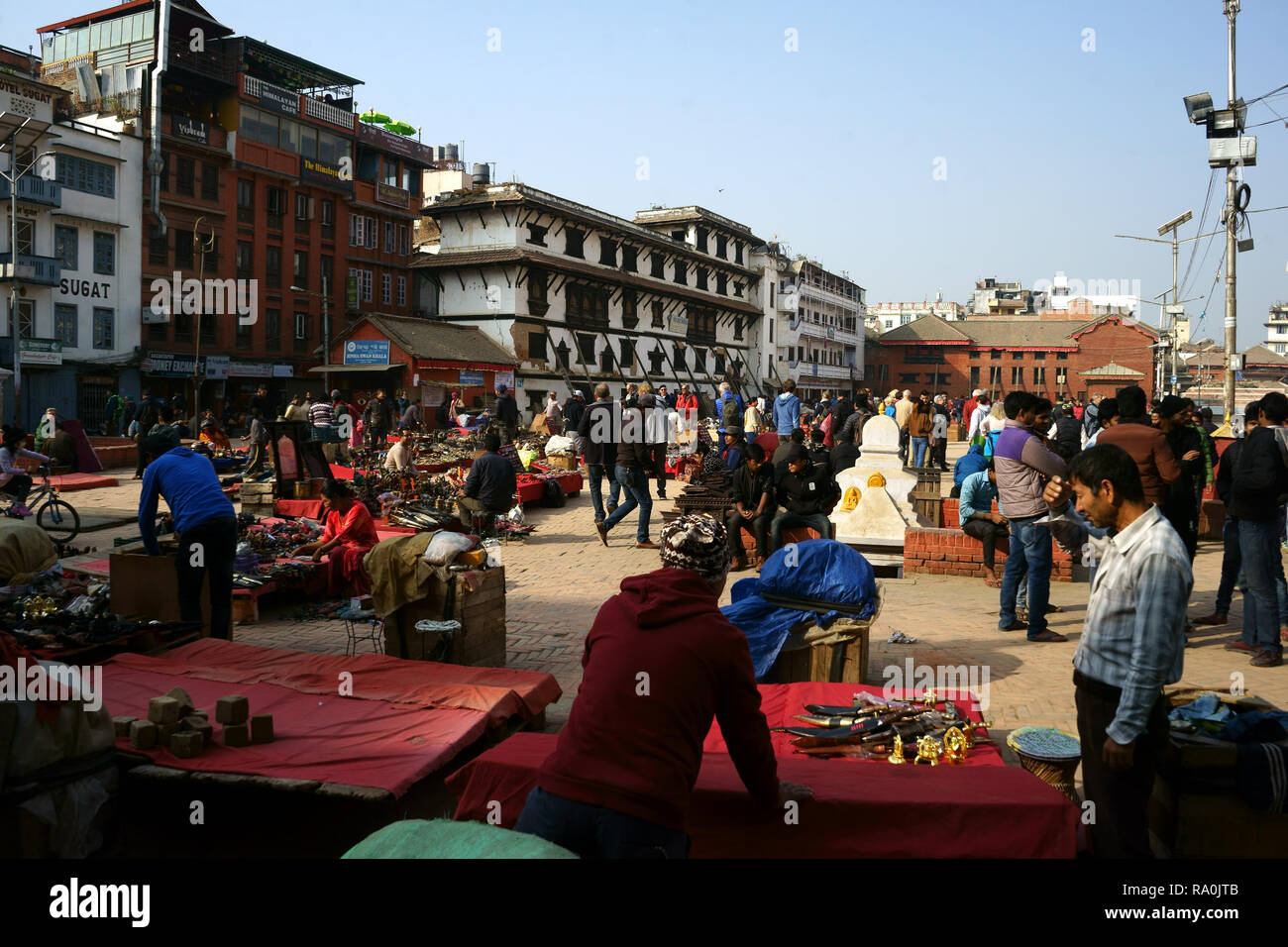 Souvenir Markt für Touristen am Durbar Square oder Basantipur Platz vor der alten Königspalast, Kathmandu, Nepal Stockfoto