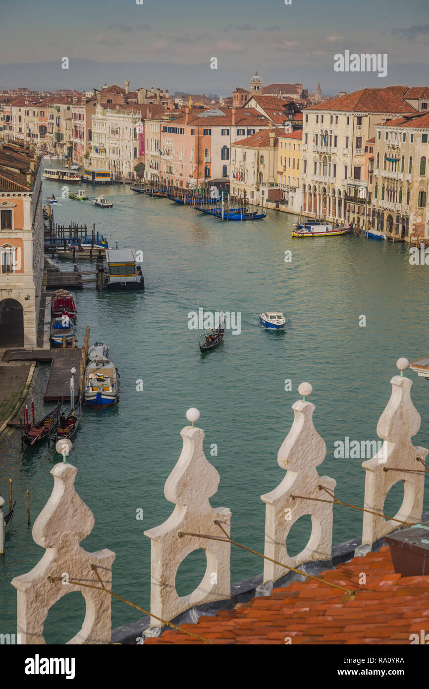 Blick von T Fondaco dei Tedaschi lifestyle Kaufhaus, Venedig, Italien. Stockfoto