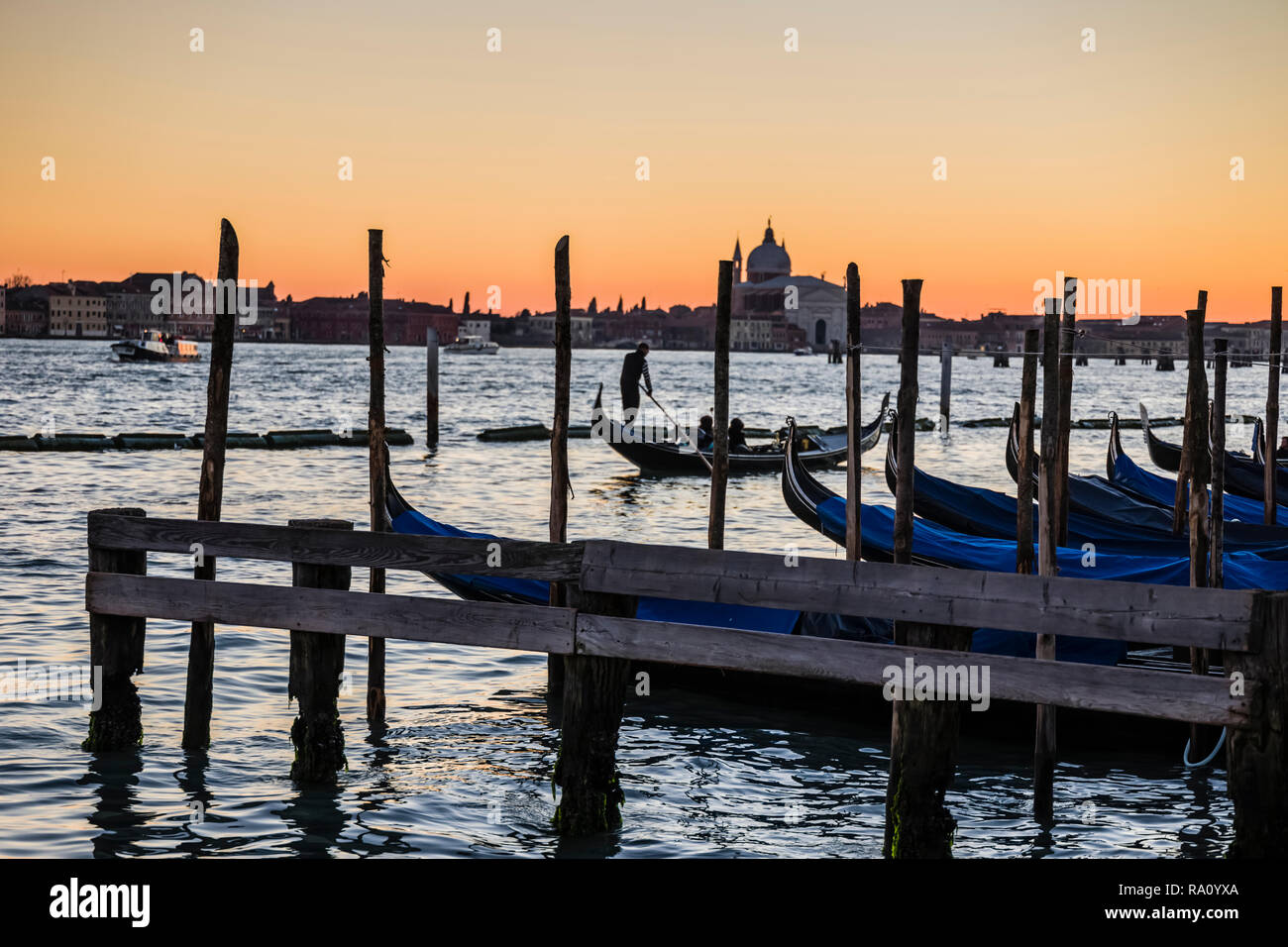 Sonnenuntergang, San Marco, Venedig, Italien. Stockfoto