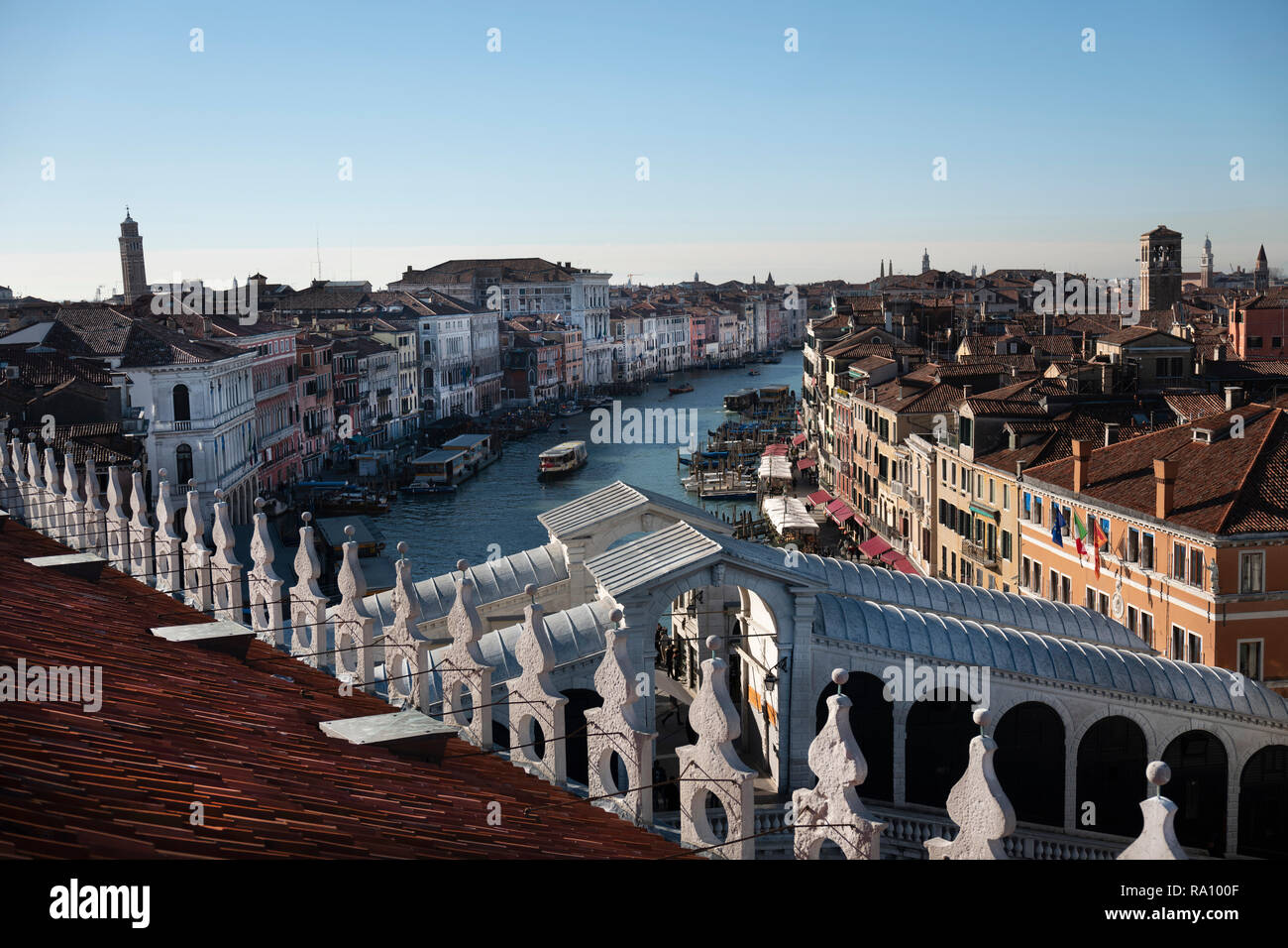 Blick von T Fondaco dei Tedaschi lifestyle Kaufhaus, Venedig, Italien. Stockfoto