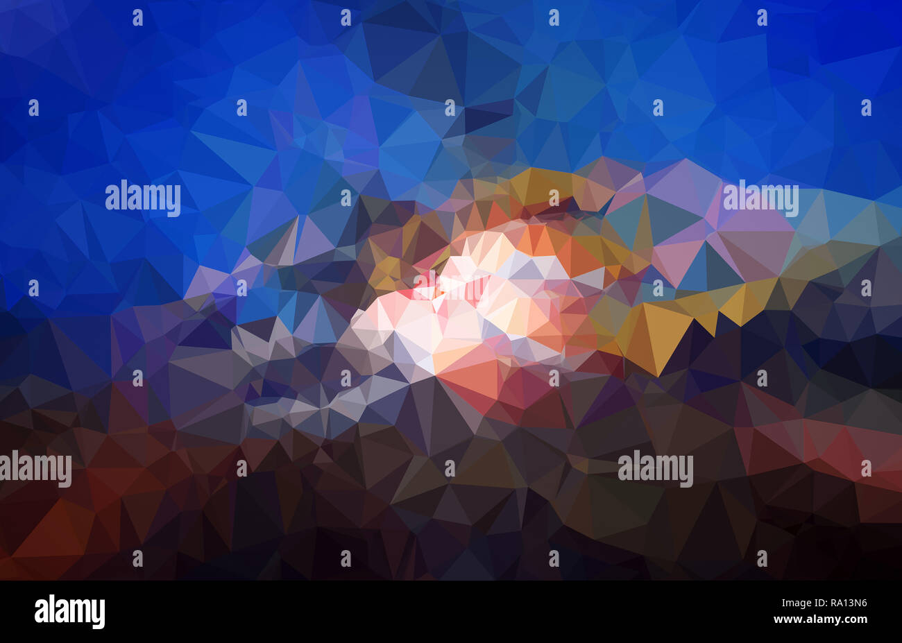 Hohe Auflösung futuristische Bunte polygon Mosaik vector Hintergrund. Abstrakten 3D dreieckige Low Poly style Farbverlauf Hintergrund. Stockfoto