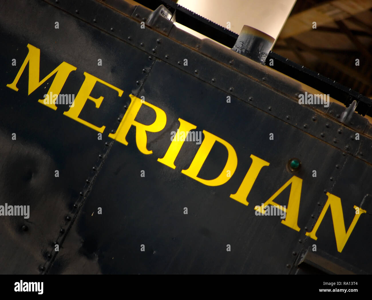 Ein vintage Meridian & Bigbee caboose sitzt hinter dem Meridian Railroad Museum Jan. 9, 2011, in Meridian, Mississippi. Stockfoto