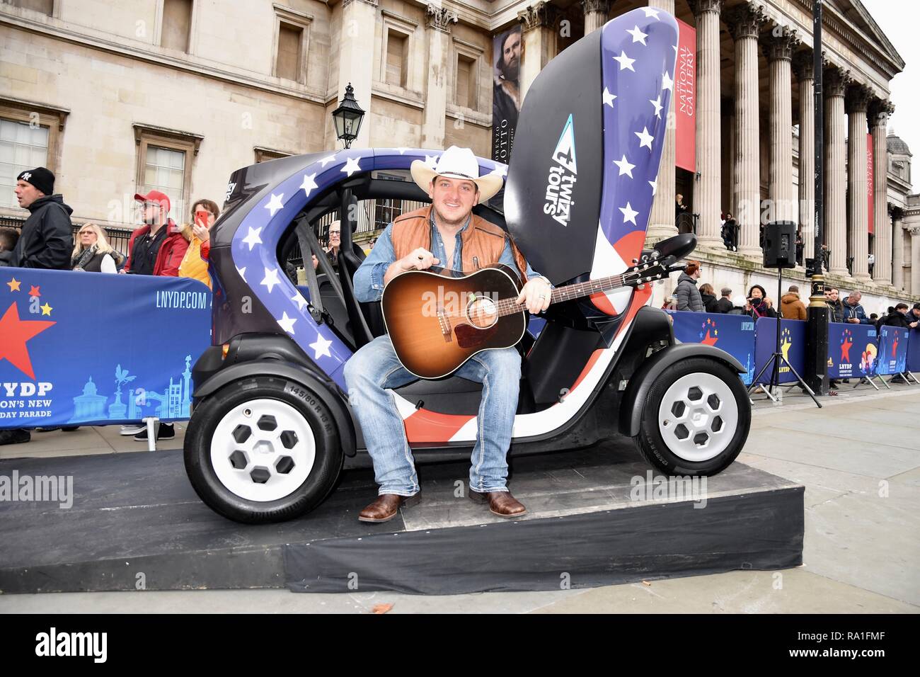 London, Großbritannien. 30 Dez, 2018. Kaleb Lee, LLondon's New Year's Day Parade Vorschau, Trafalagar Square, London.UK Credit: michael Melia/Alamy leben Nachrichten Stockfoto