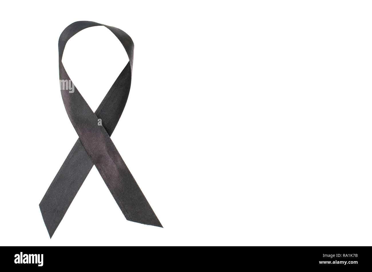 Schwarzes Band Bewusstsein für das Melanom und Hautkrebs. Studio Foto Stockfoto
