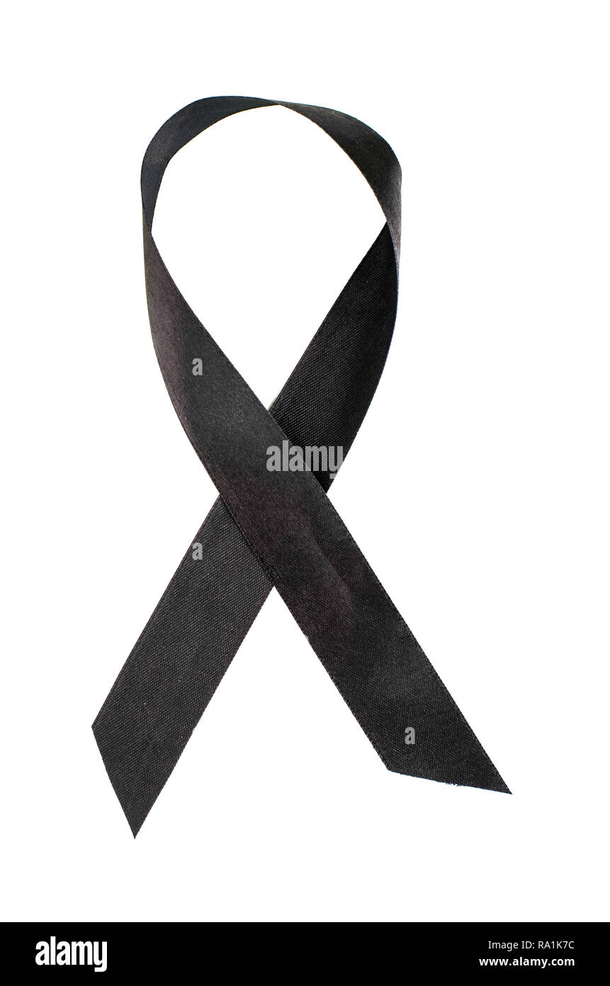 Schwarzes Band Bewusstsein für das Melanom und Hautkrebs. Studio Foto Stockfoto