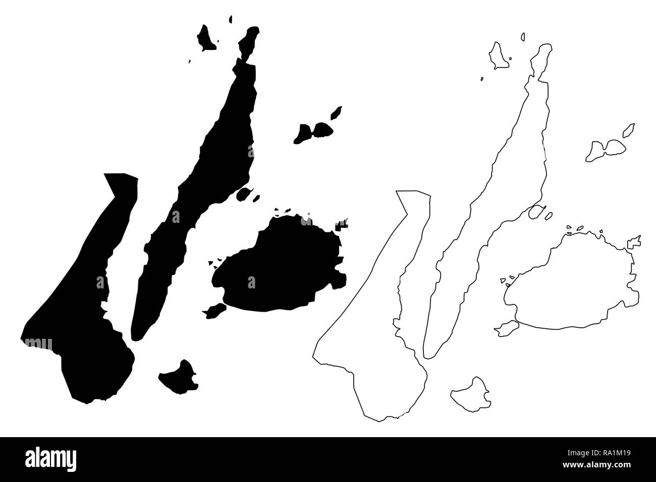 Central Visayas Region (Regionen und Provinzen der Philippinen, die Republik der Philippinen) Karte Vektor-illustration, kritzeln Skizze Region VII Karte Stock Vektor