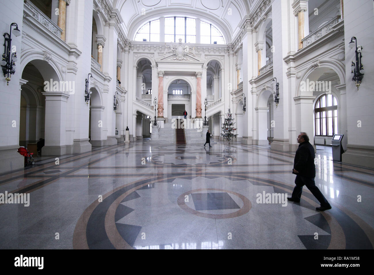 Bukarest, Rumänien - Dezember 15, 2018: das Innere der Rumänischen Berufungsgericht Palace, in Bukarest. Stockfoto