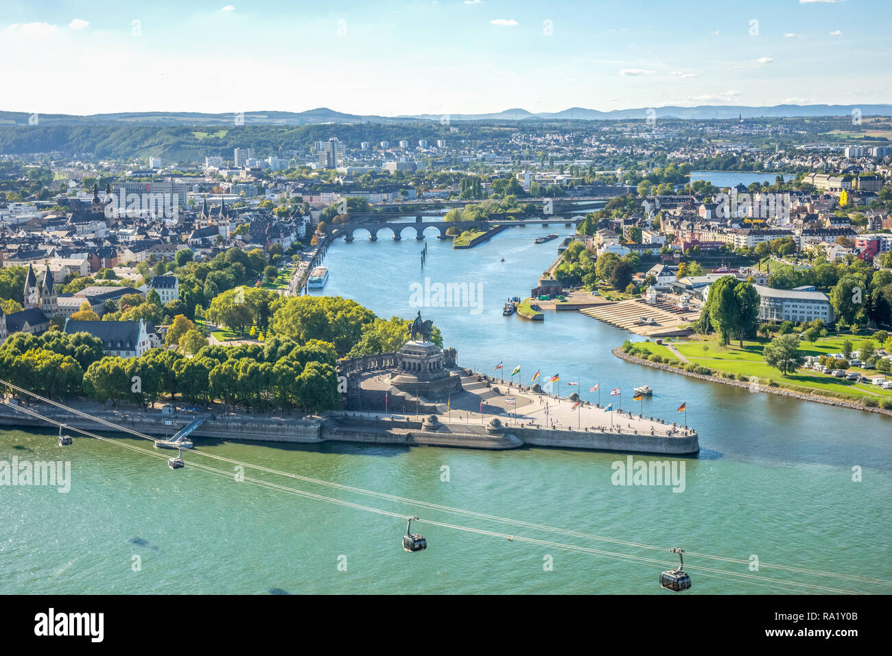 Deutsches Eck, Koblenz, Deutschland Stockfoto