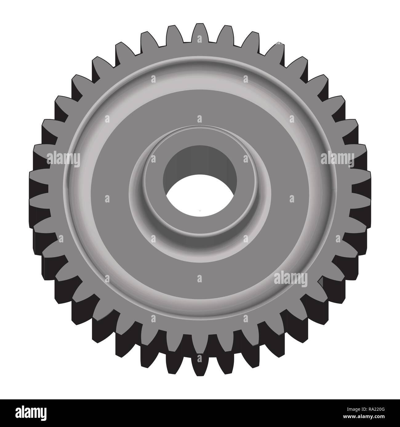 Zahnrad. Teile der Maschine. 3D-Effekt Vektor Stock Vektor