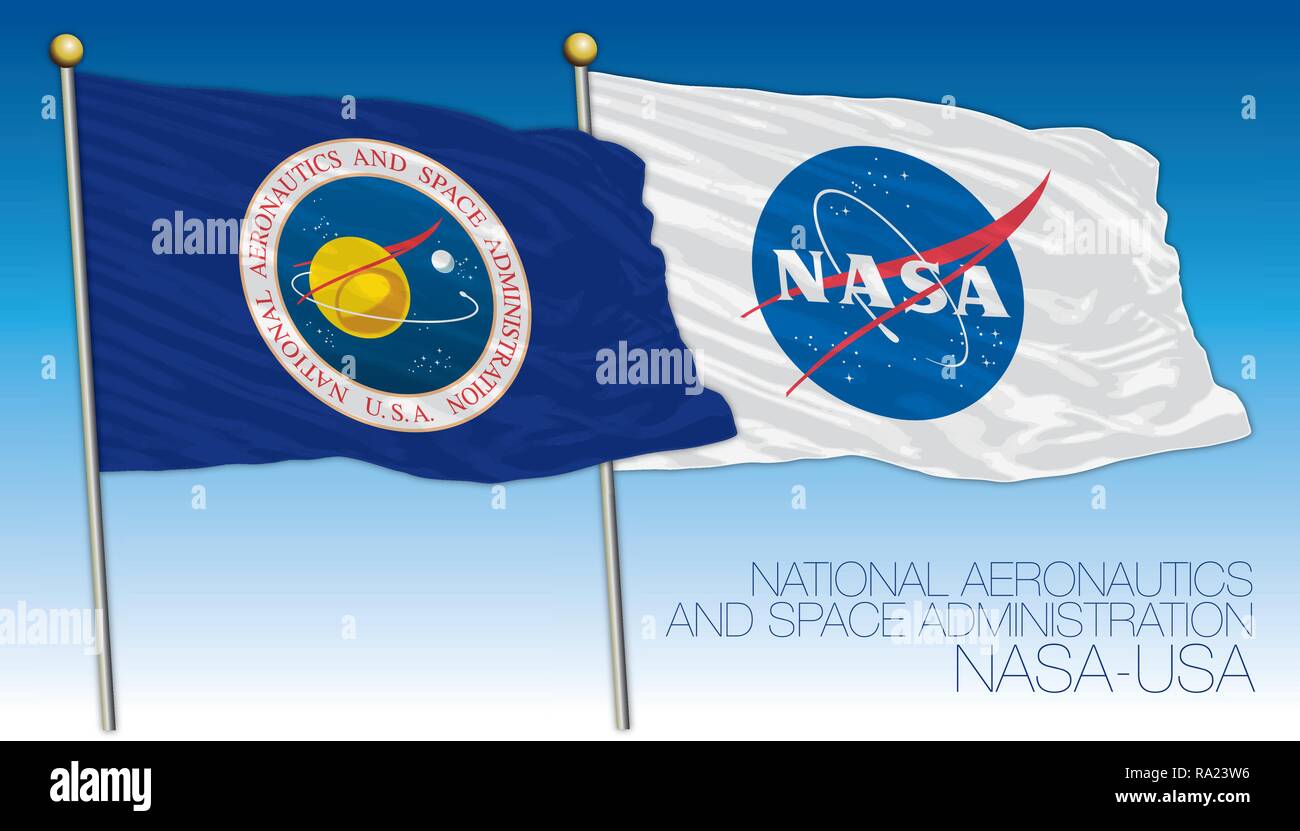 CAPE CANAVERAL, VEREINIGTE STAATEN VON AMERIKA, 1958, NASA, Nationale Luft- und Raumfahrtbehörde Flagge Stock Vektor