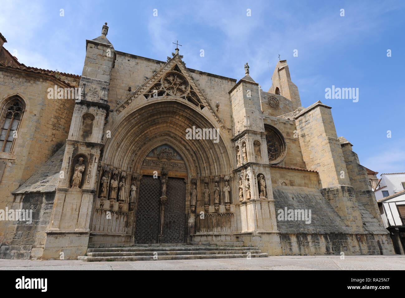 Kirche Santa Maria la Mayor, Morella, Castellon, Comunidad Valencia, Spanien Stockfoto