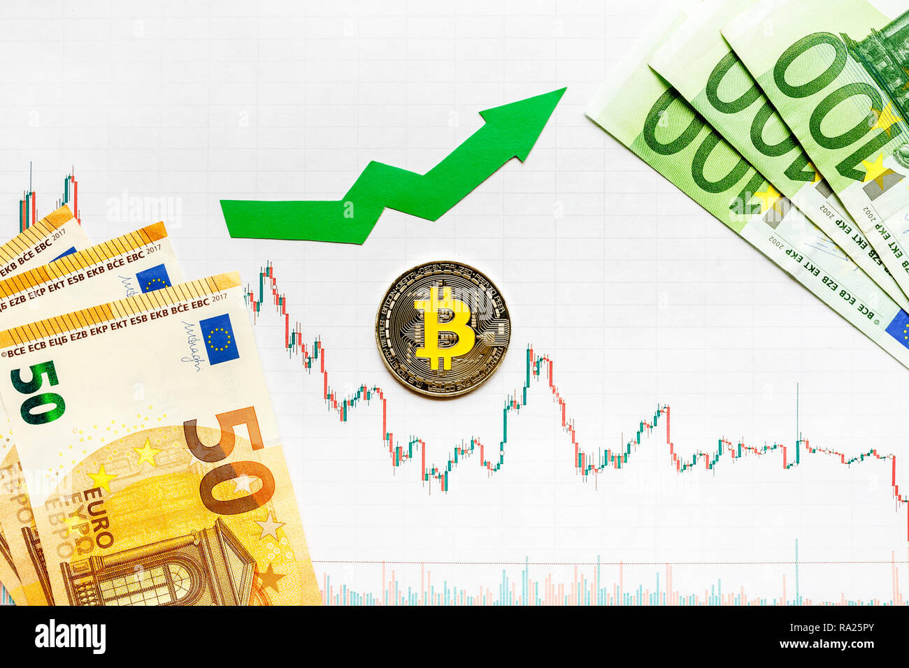 Anerkennung Fur Virtuelles Geld Bitcoin Gruner Pfeil Und Silber - 