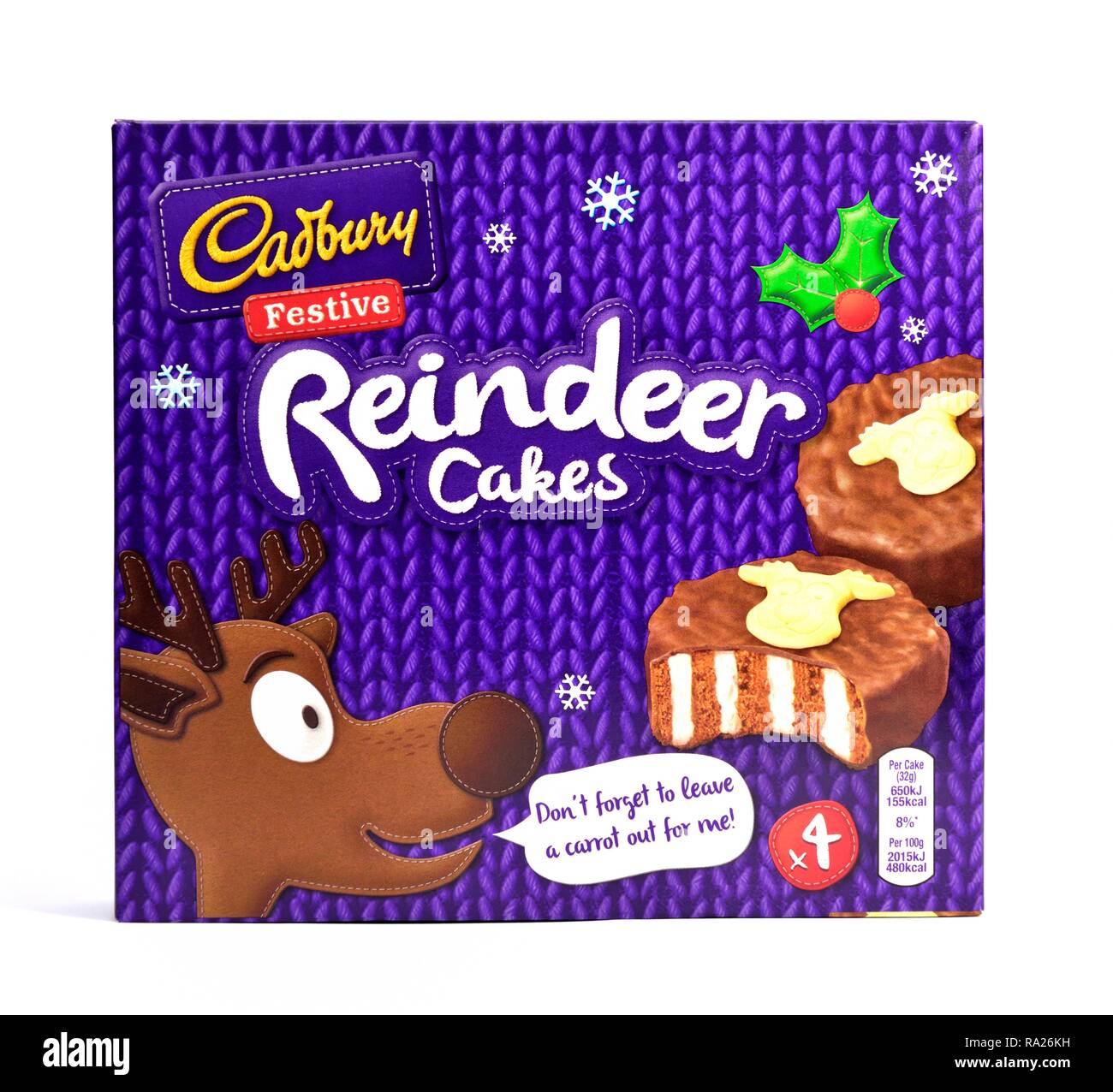 Cadbury festliche Rentier kuchen Retail Box Stockfoto