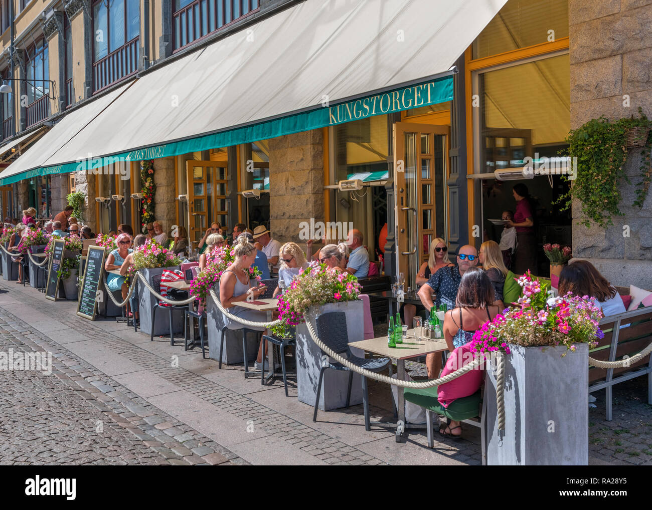 Restaurant am Kungstorget im Zentrum der Stadt, Gothenburg (Göteborg), Schweden Stockfoto