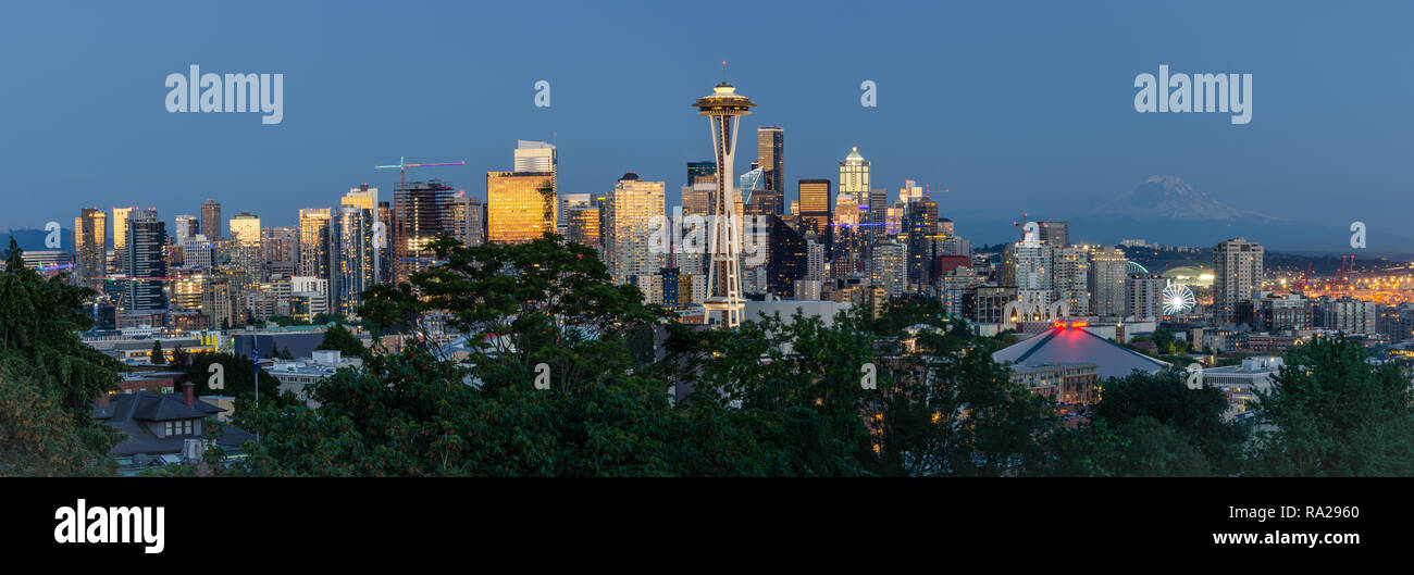 Panorama der Innenstadt von Seattle skyline Stockfoto