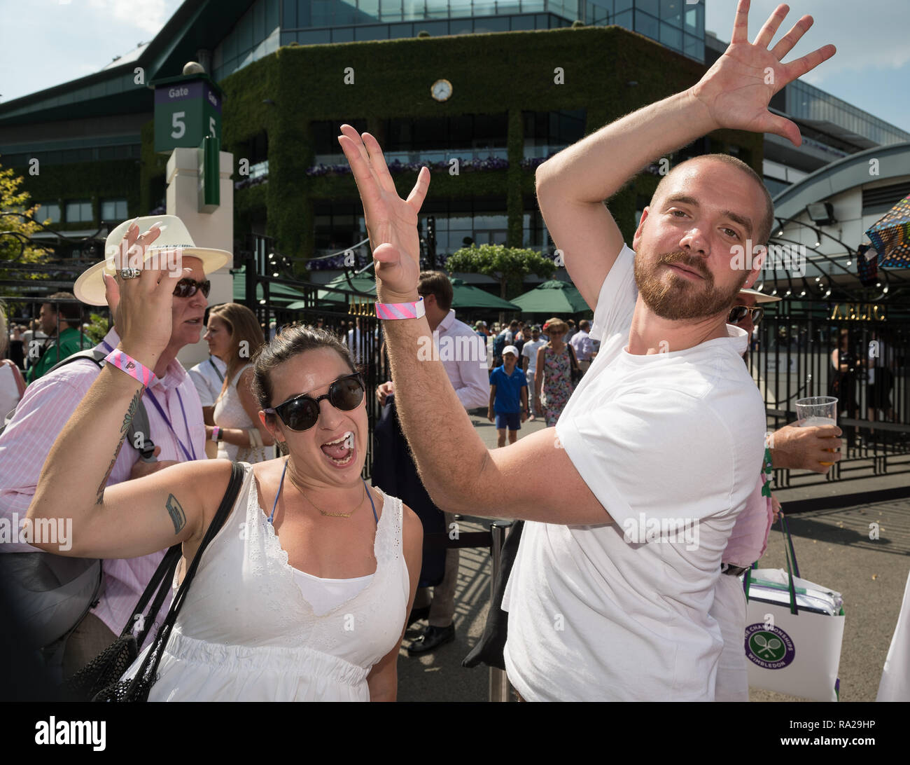 07. Juli 2018. Die Wimbledon Tennis Championships 2018 auf der All England Lawn Tennis und Croquet Club, London, England, UK statt. ENGLAND TENNIS Wh Stockfoto