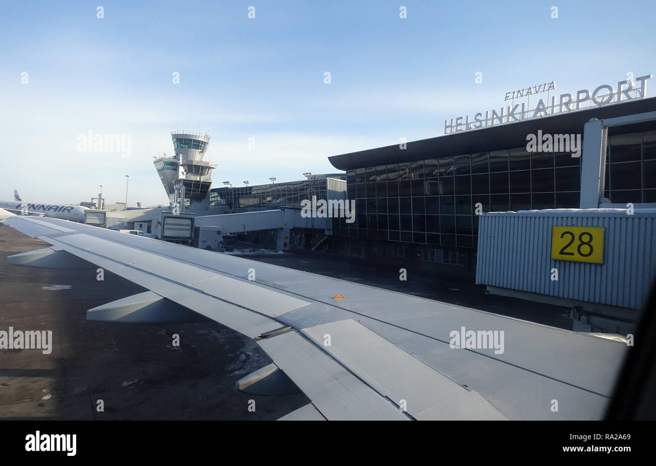 04.03.2018, Uusimaa, Vantaa, Finnland, Terminal des Flughafen Helsinki. 00 S 180304 D 168 CARO.JPG [MODEL RELEASE: NICHT ZUTREFFEND, PROPERTY RELEASE: NICHT APPL Stockfoto