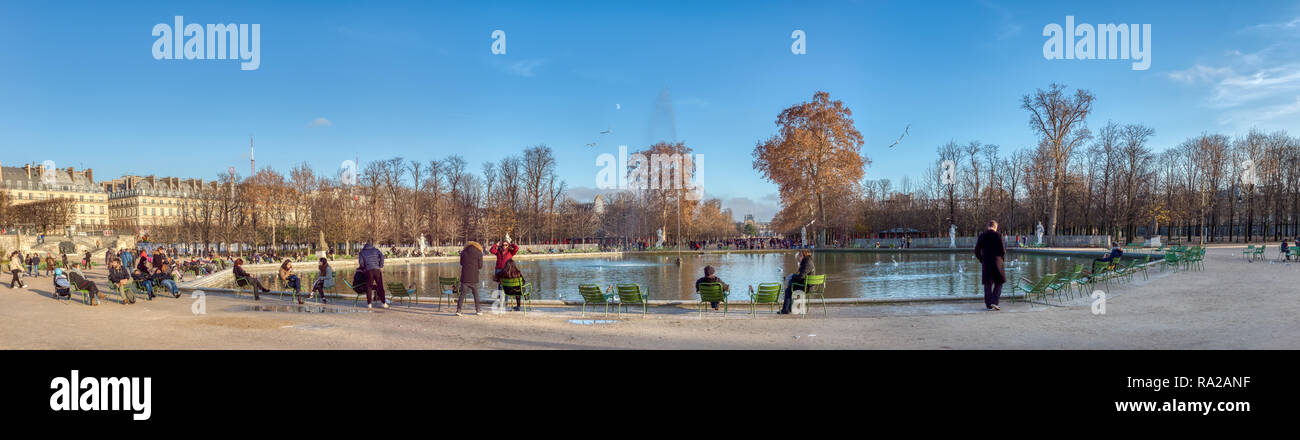 Herbst im Jardin des Tuileries - Paris, Frankreich Stockfoto