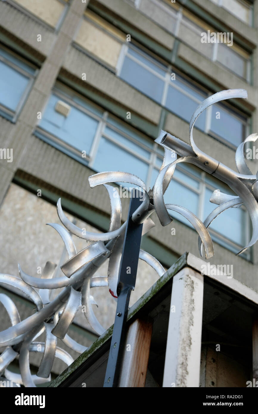 Anti-klettern Wachen in städtischer Lage. Stockfoto