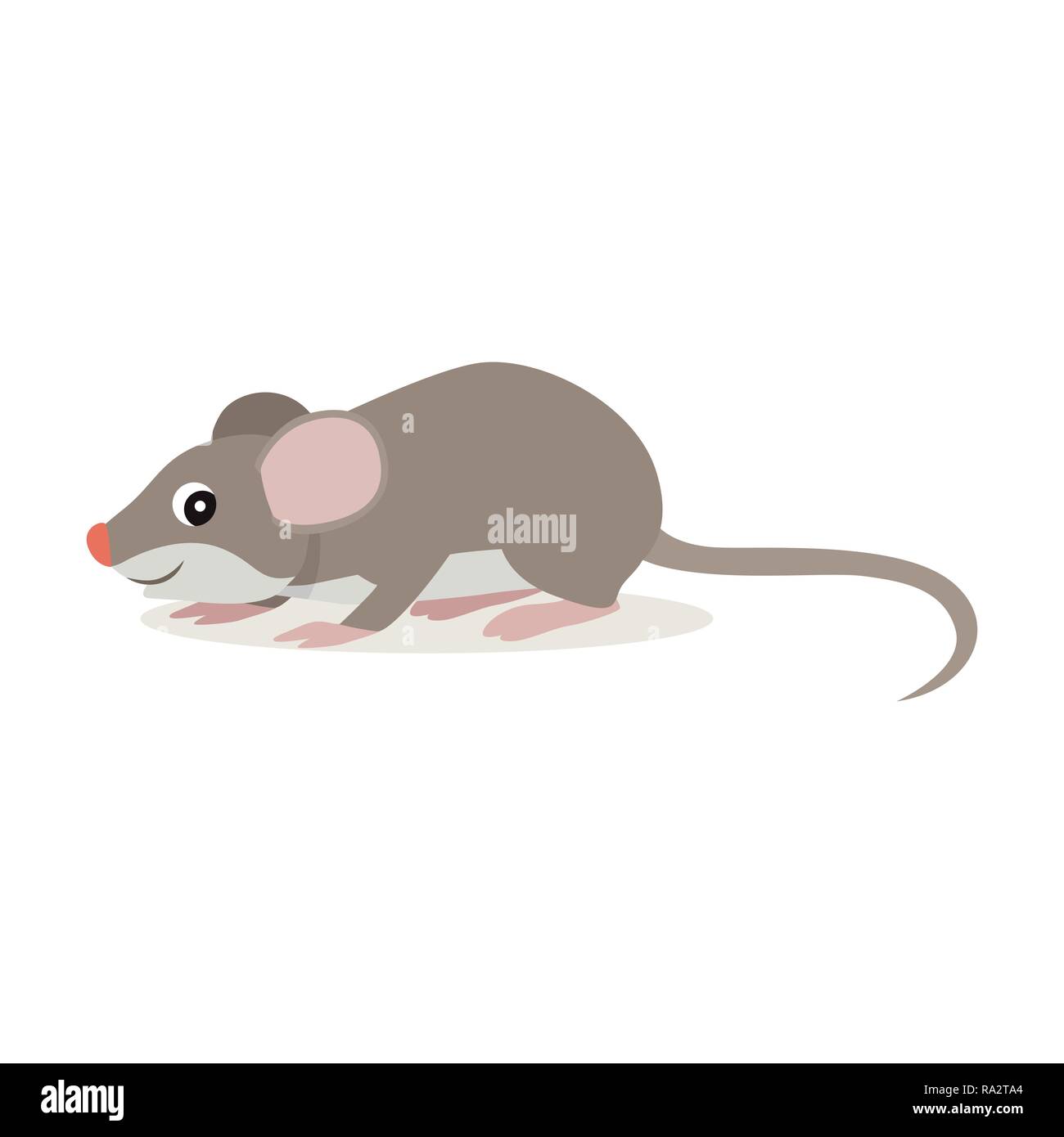 Wald Tier, süße kleine graue Maus Symbol auf weißem Hintergrund Stock Vektor