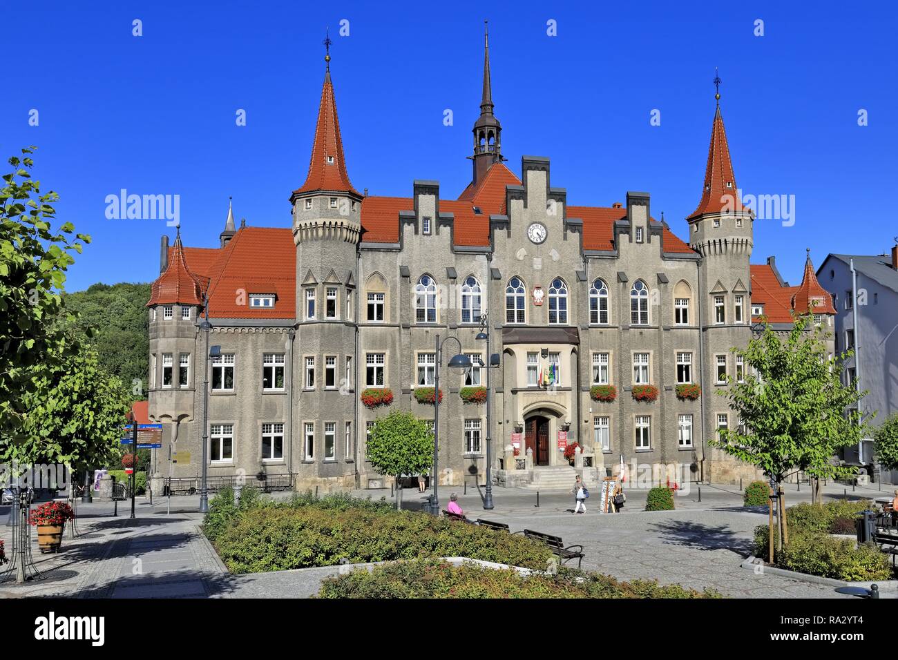 Polen, Niederschlesien, Walbrzych, Historischen Rathaus Gebäude durch die Magistracki Square Polen, Niederschlesien, Walbrzych, Historischen Rathaus Gebäude durch die Magistracki Square