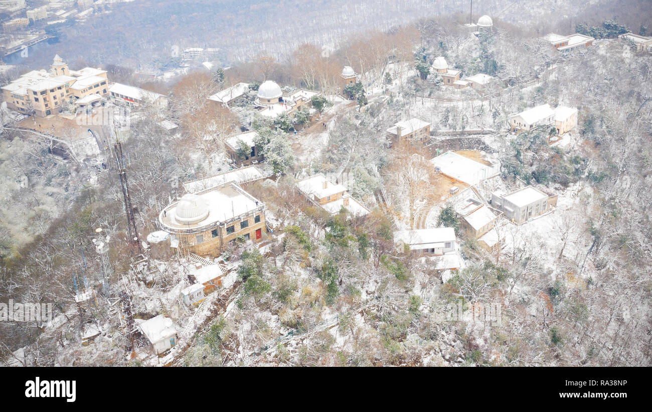 Nanjing, Nanjing, China. 1 Jan, 2019. Nanjing, China - schweren Schnee hits Nanjing in der Provinz Jiangsu. Credit: SIPA Asien/ZUMA Draht/Alamy leben Nachrichten Stockfoto