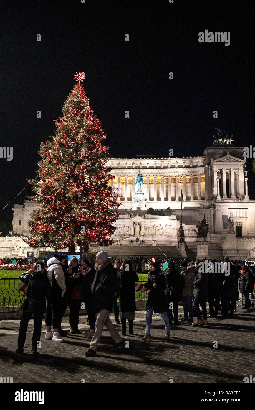 Foto Carlo Lannutti/LaPresse 01 - 01 - 2019 Roma, Italia Cronaca. Festeggiamenti al Circo Massimo per il Capodanno 2019 Nella Foto: un momento del capodanno Romano Stockfoto