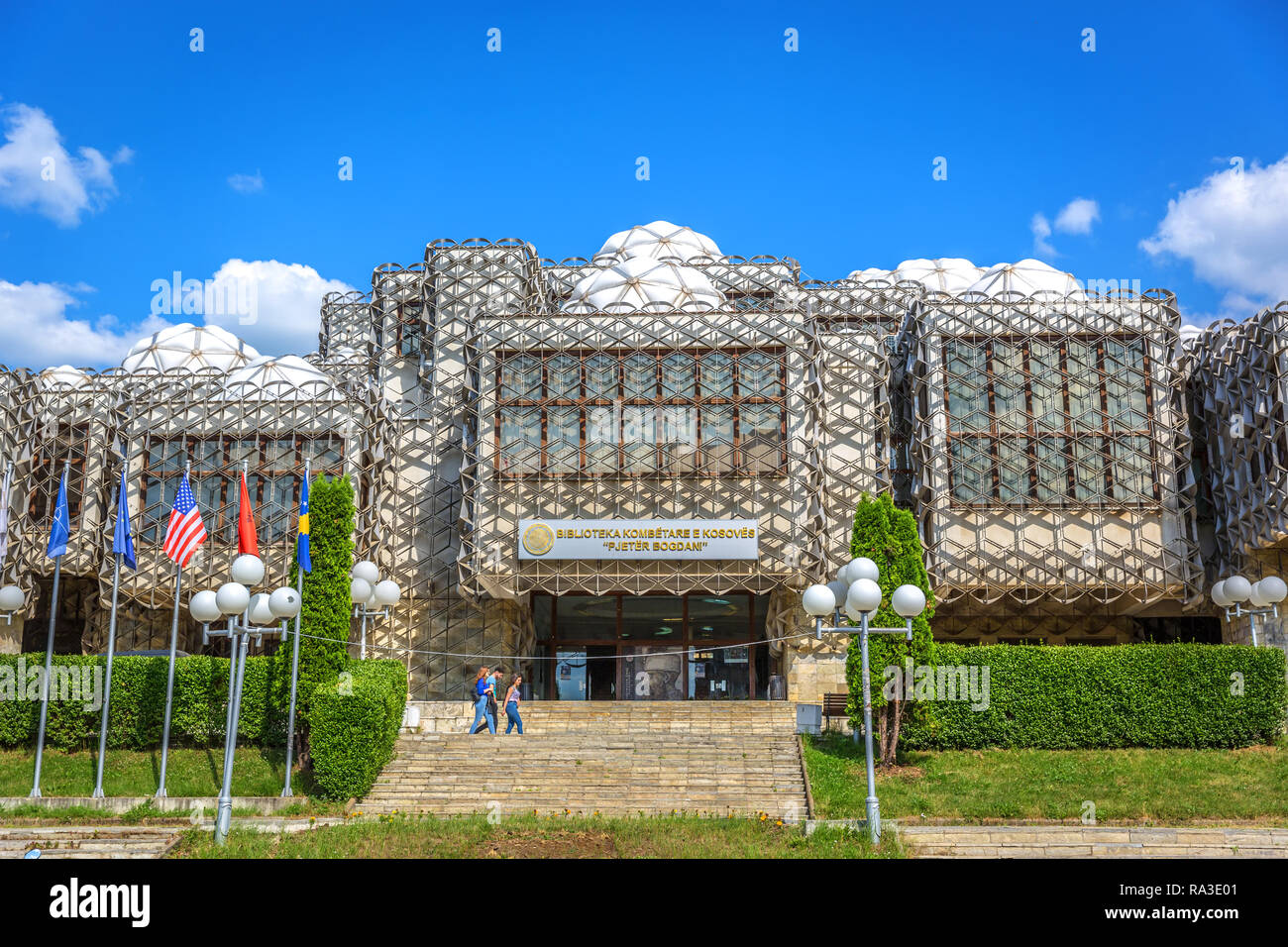 Pristina, Kosovo - 4. Juni 2018 - Die erstaunlichen Bibliothek in Pristina, der Hauptstadt des Kosovo in Europa Stockfoto