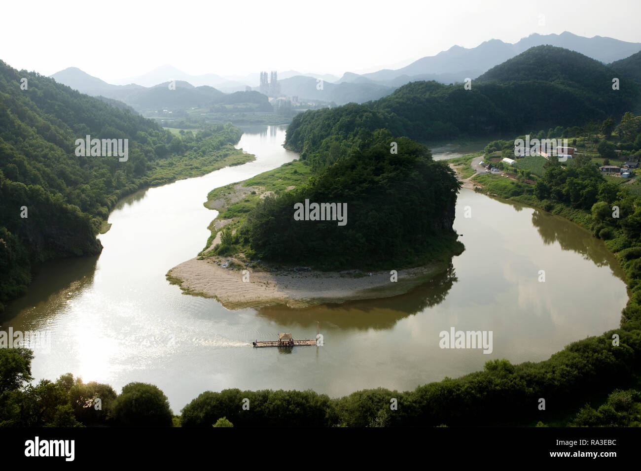 Topographie der Koreanischen Halbinsel in Seonam Dorf, Yeongwol-gun, in der Provinz Gangwon-do, Südkorea. Stockfoto