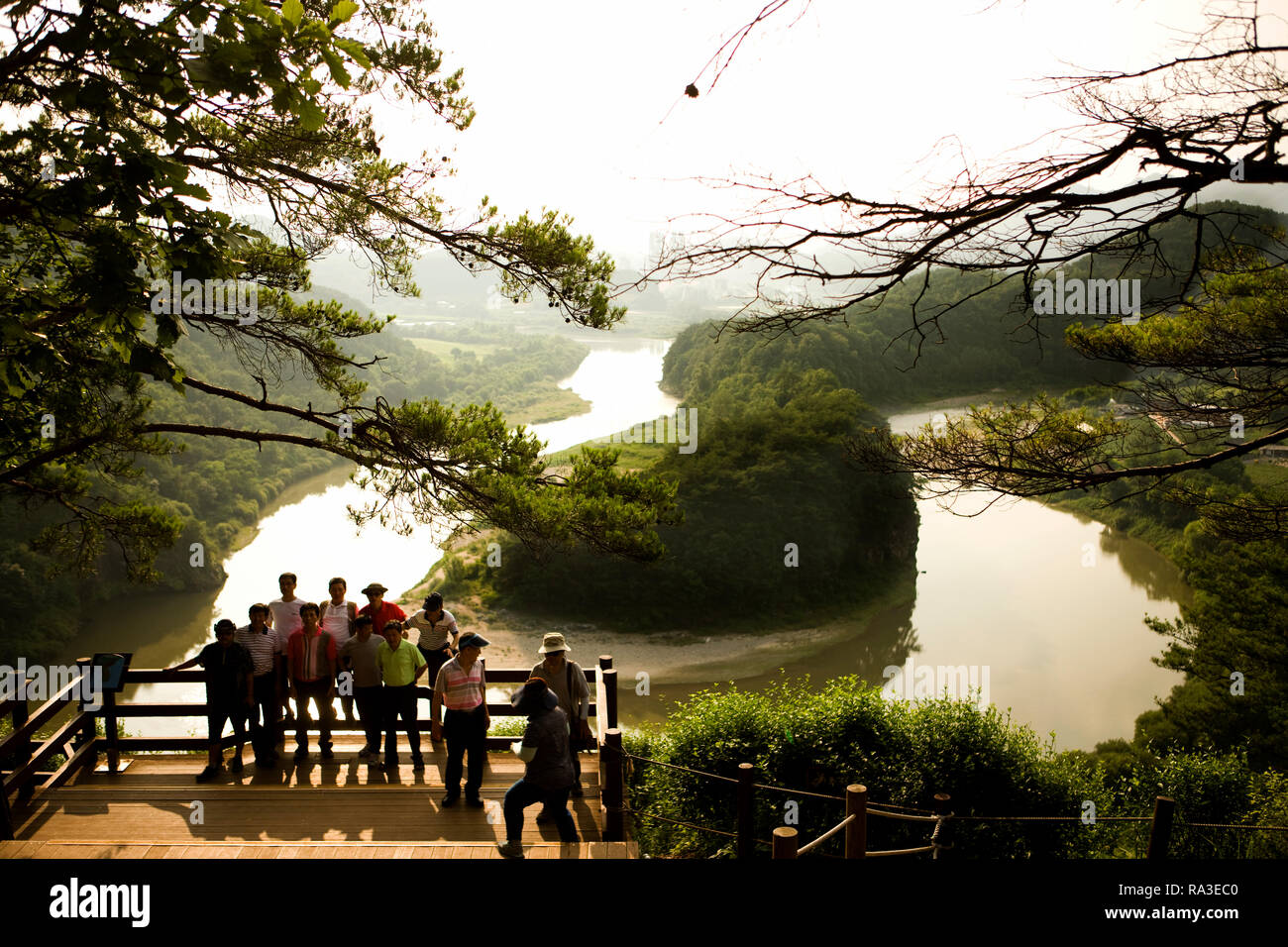 Topographie der Koreanischen Halbinsel in Seonam Dorf, Yeongwol-gun, in der Provinz Gangwon-do, Südkorea. Stockfoto