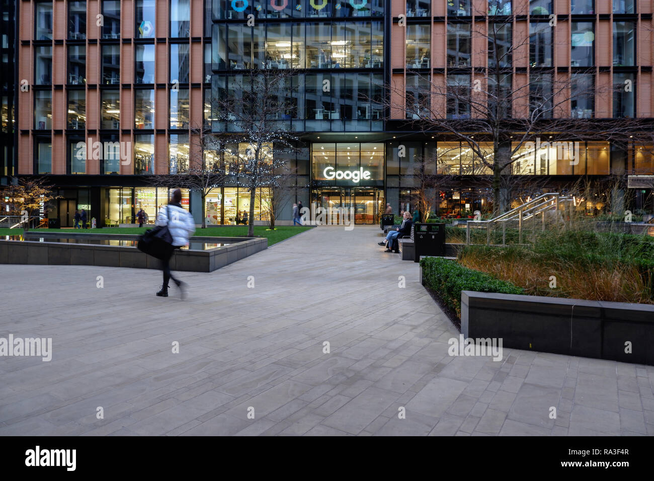 LONDON, England - Dezember, 2018: Google Hauptsitz Niederlassungen in Kings Cross Stockfoto